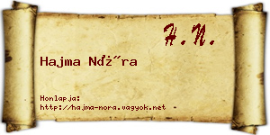 Hajma Nóra névjegykártya
